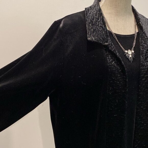 Picadilly Black Velvet Top & Cardigan Size M - Picture 4 of 16